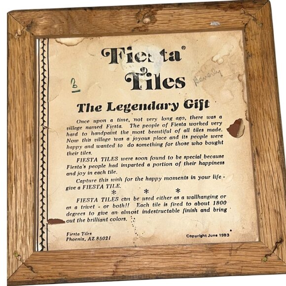 Vintage 1983 Fiesta Tiles Phoenix, Arizona Purple Columbine Flowers Trivet - Picture 4 of 4